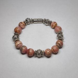 Custom Rhodochrosite magnetic bracelet